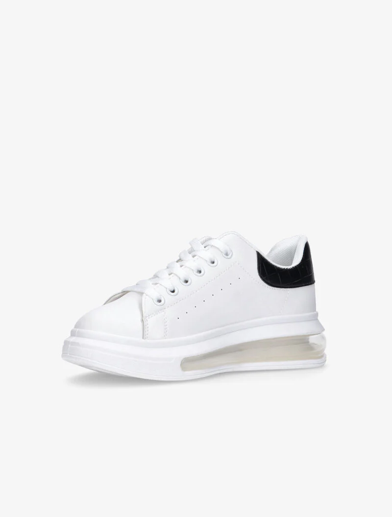 Sneakers met luchtbellen en krokodillendetail - zwart - Image 3