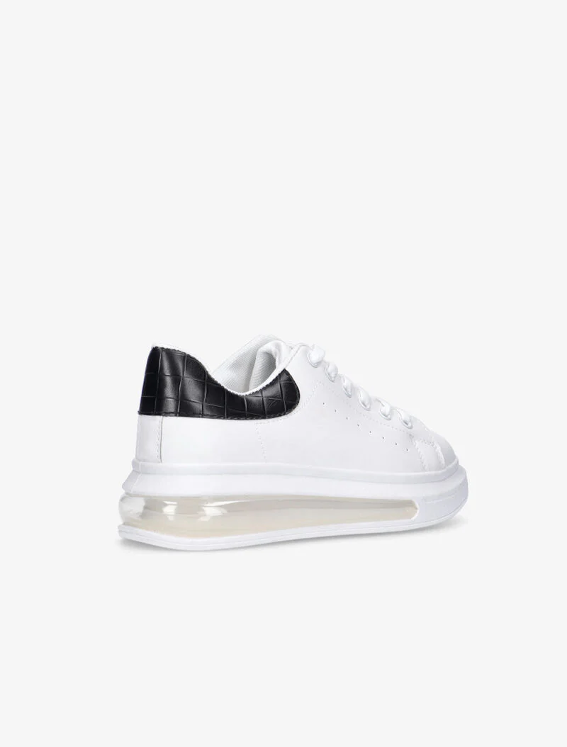 Sneakers met luchtbellen en krokodillendetail - zwart - Image 4