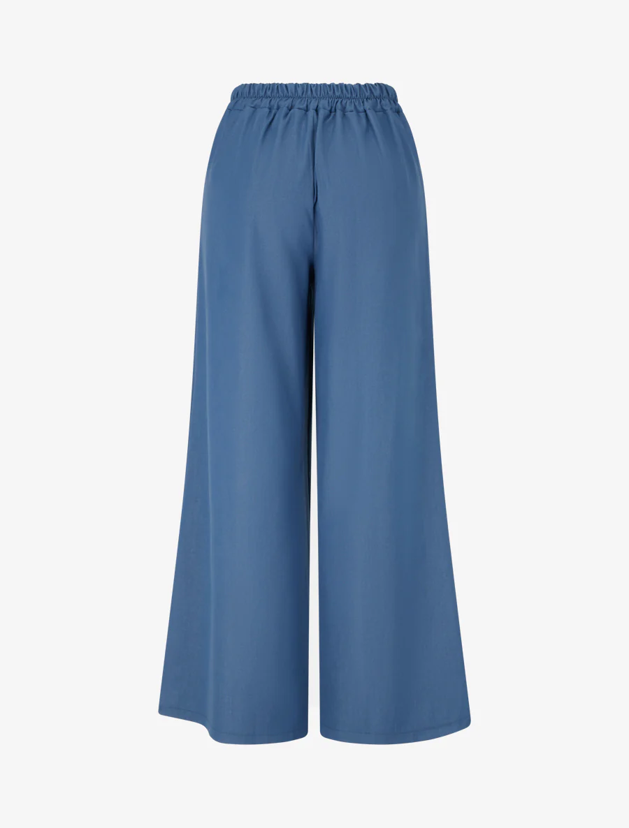 Luchtige broek met kant - Blauwe denim - Image 2