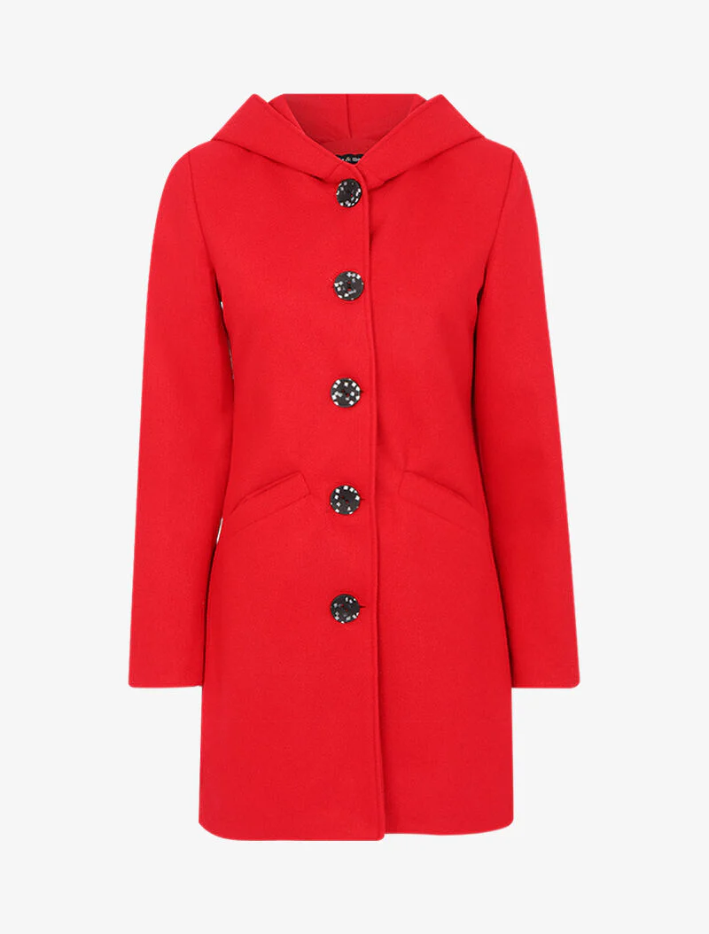 Effen jas met capuchon - rood