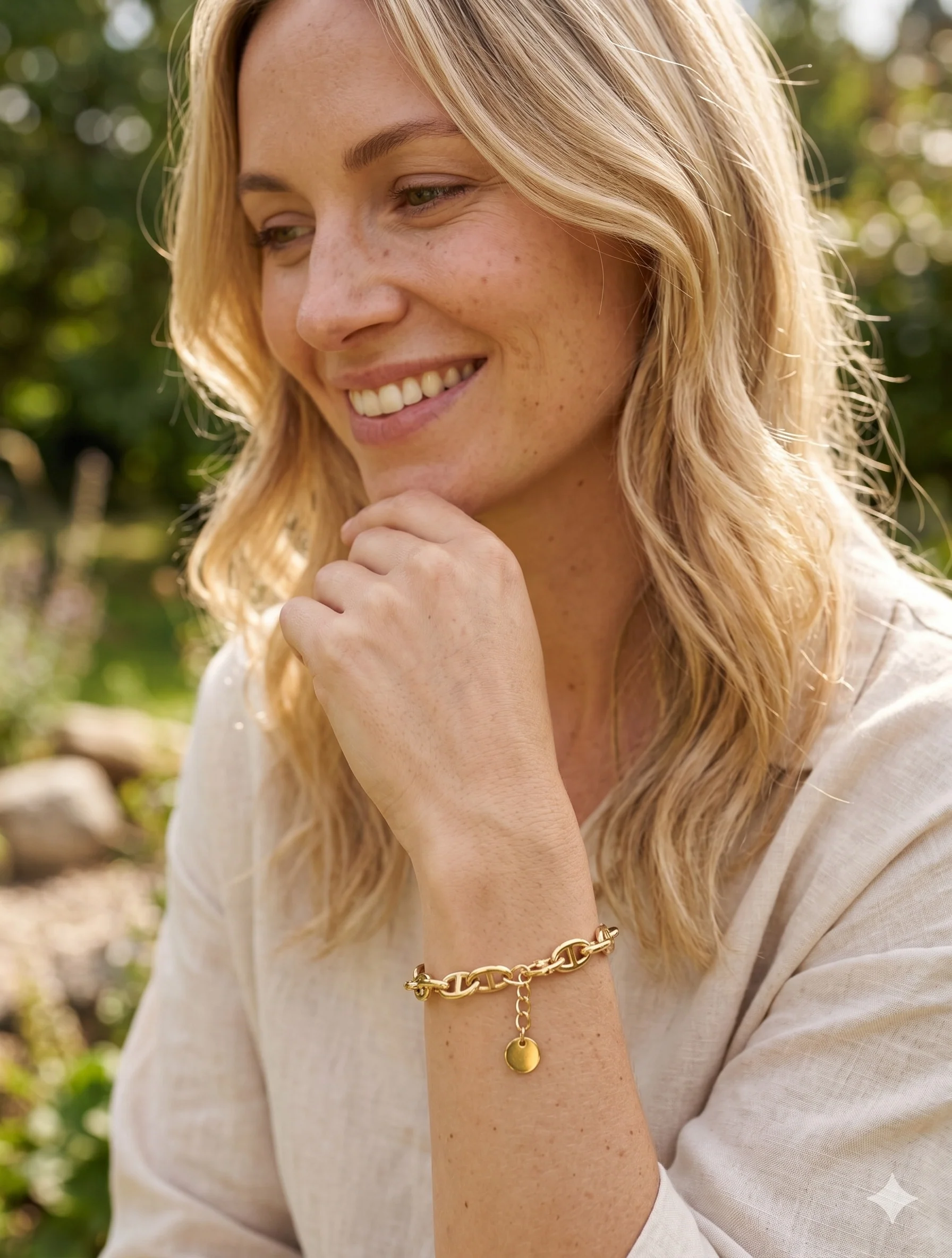 Marinier schakelarmband - Goud
