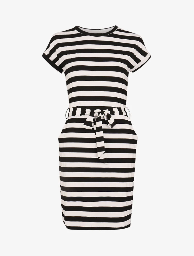 Matroos T-shirt jurk - zwart