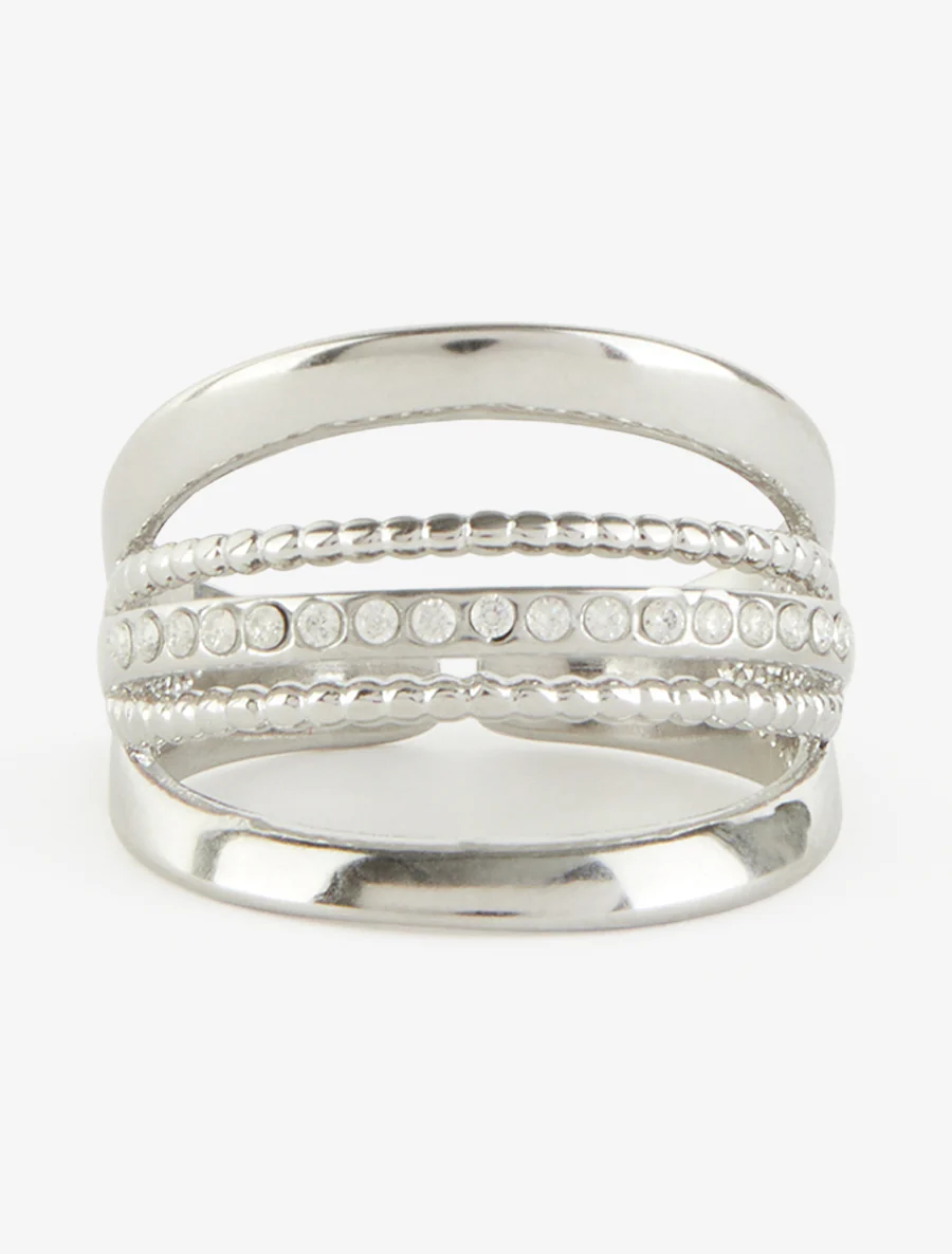 Meerlagige ring met strass-steentjes - Geld - Image 3