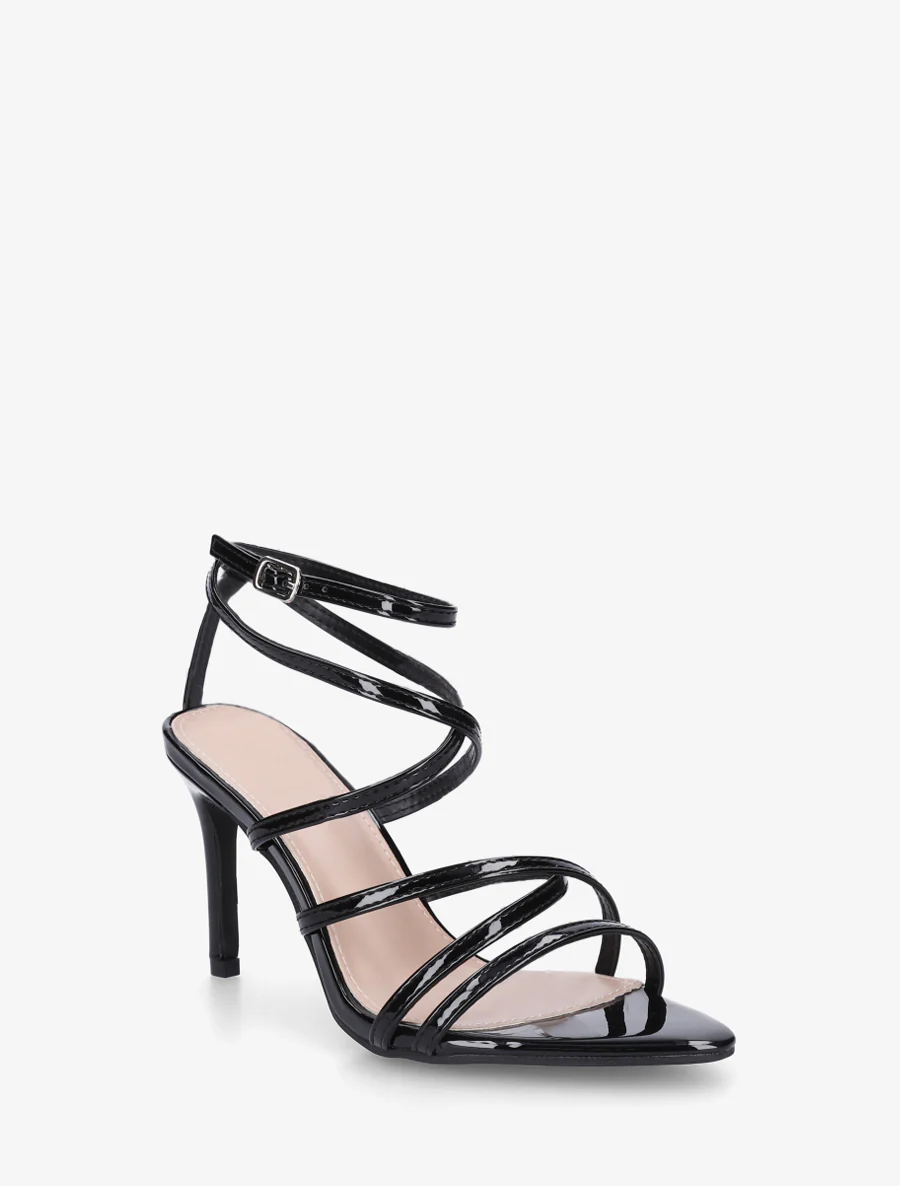 Meerriem sandalen met naaldhak - Zwart - Image 2