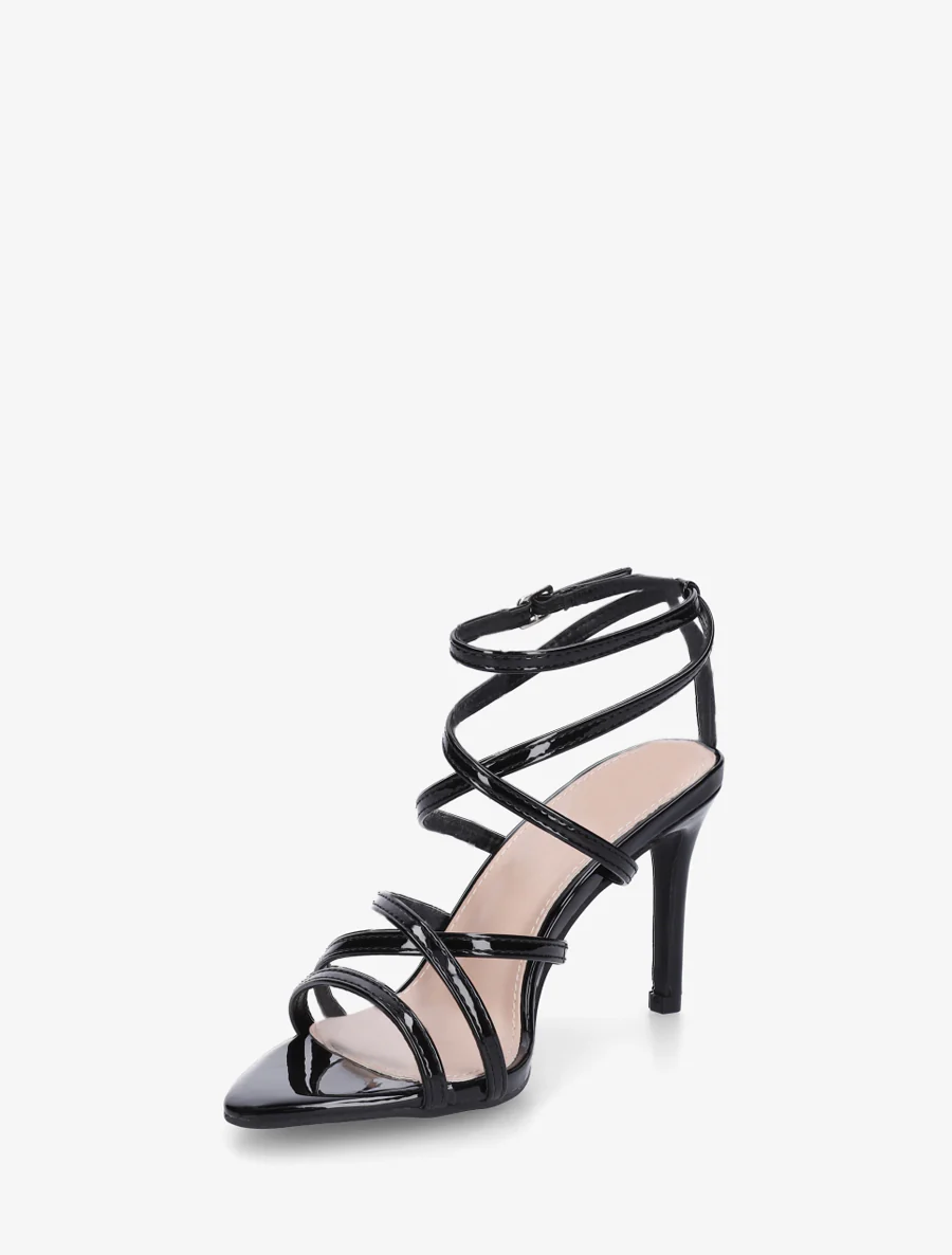 Meerriem sandalen met naaldhak - Zwart - Image 3
