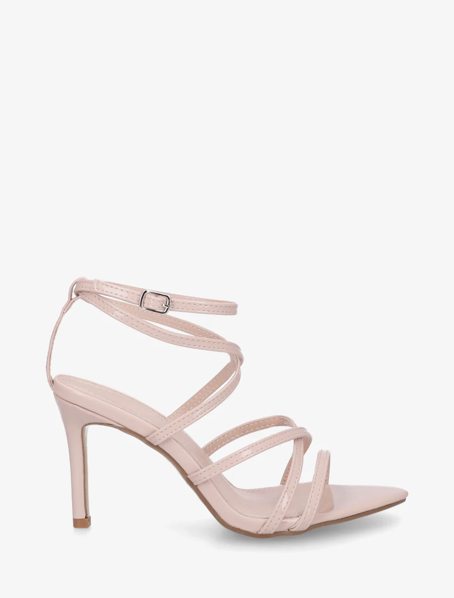 Meerriem sandalen met naaldhak - Beige