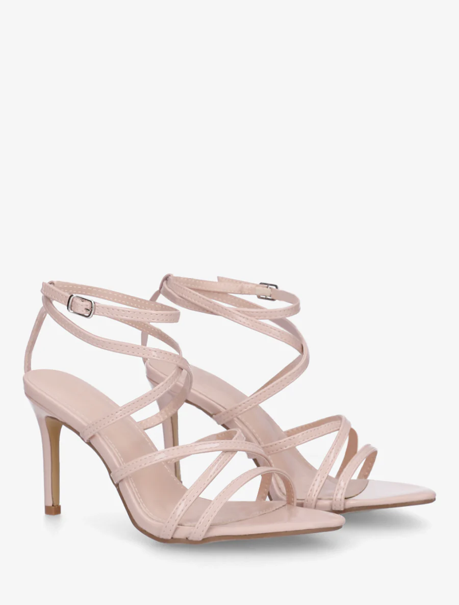 Meerriem sandalen met naaldhak - Beige - Image 4