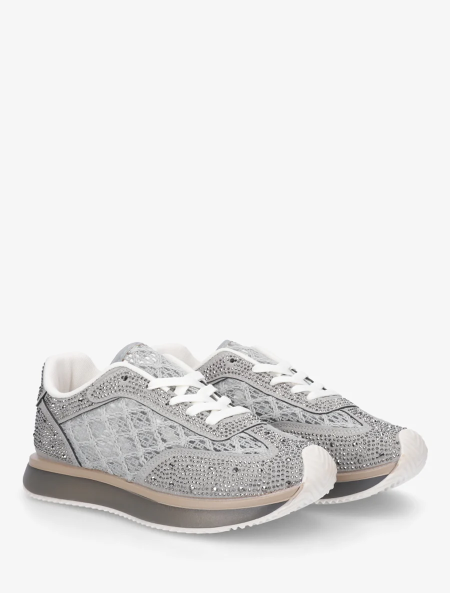 Met strass geborduurde sneakers - Groen van de aanslag - Image 4