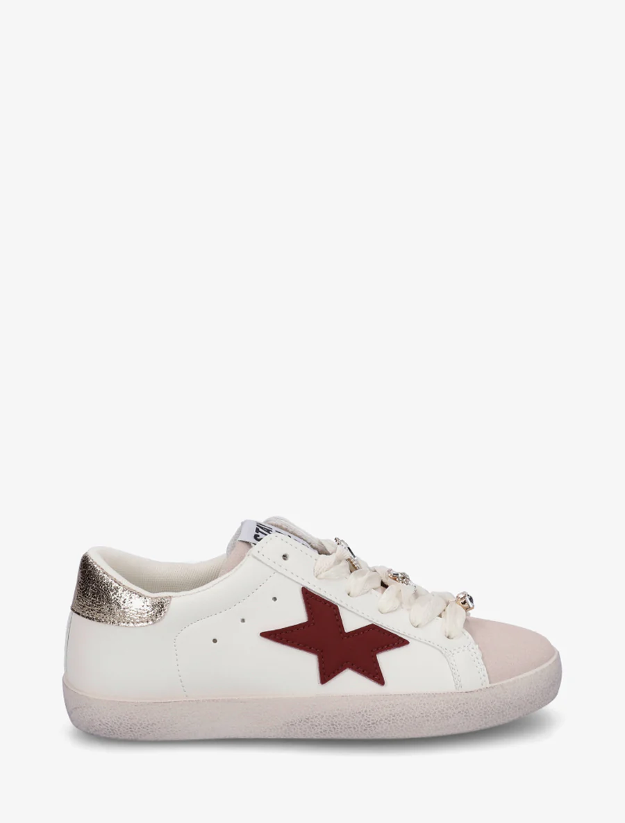 Met strass versierde sneakers - Bordeaux