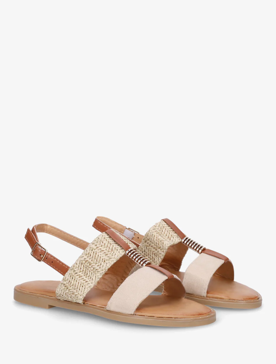 Metallic juweel sandalen - Beige - Image 4