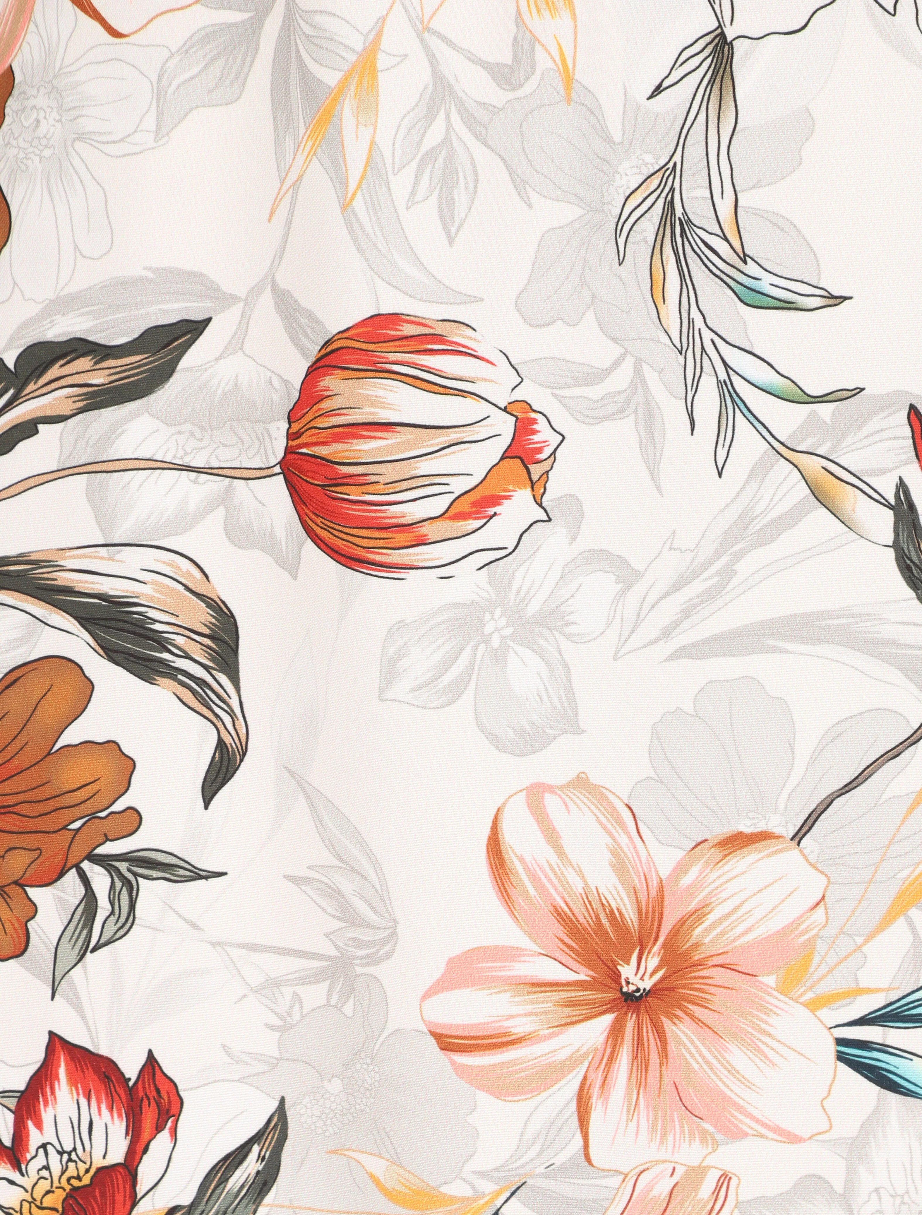 Midi-rok met orchidee print - Beige - Image 3