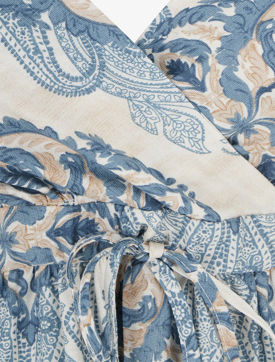 Midilang barokke printjurk - Blauw - Image 3