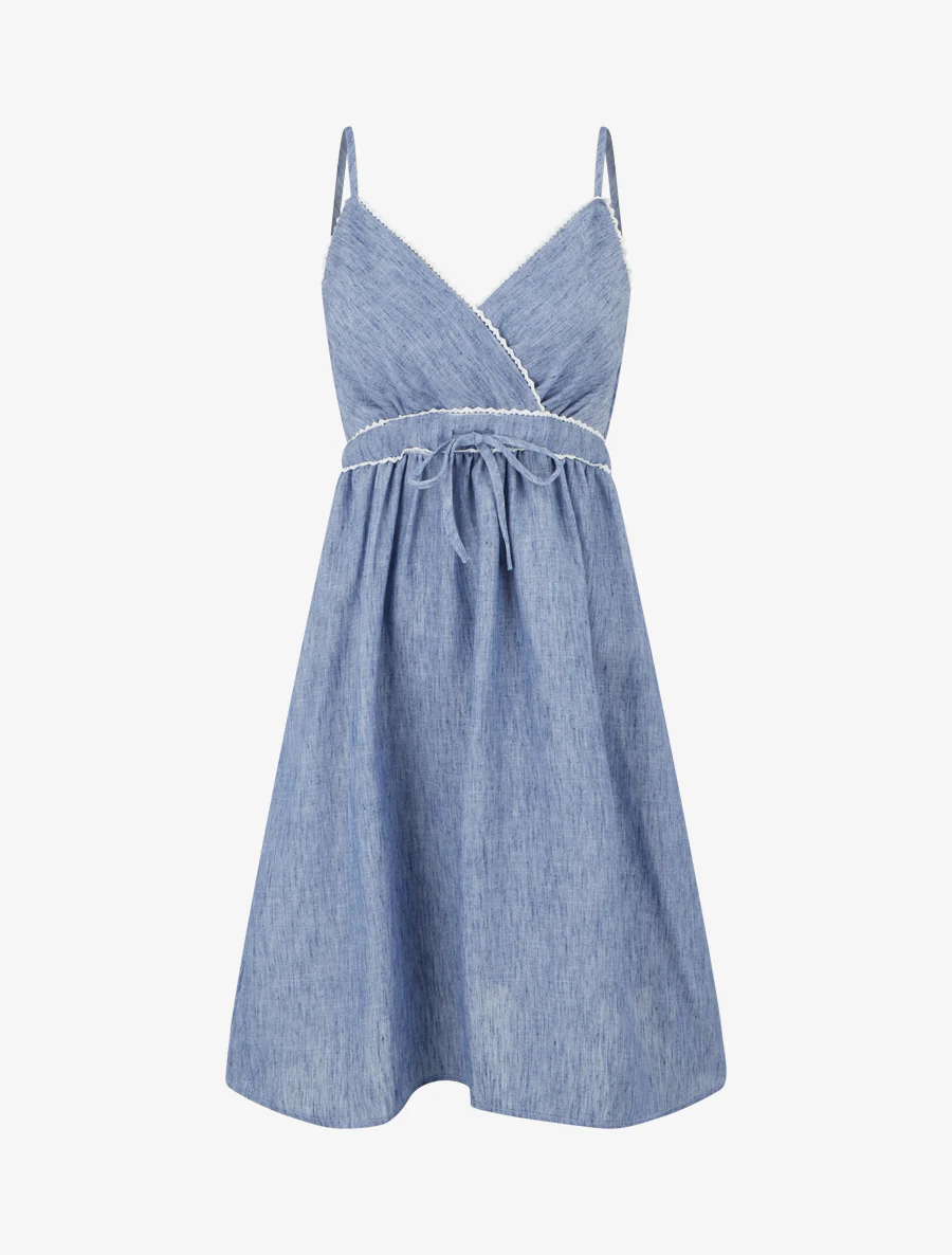Midirok met overslagkraag - Blauw