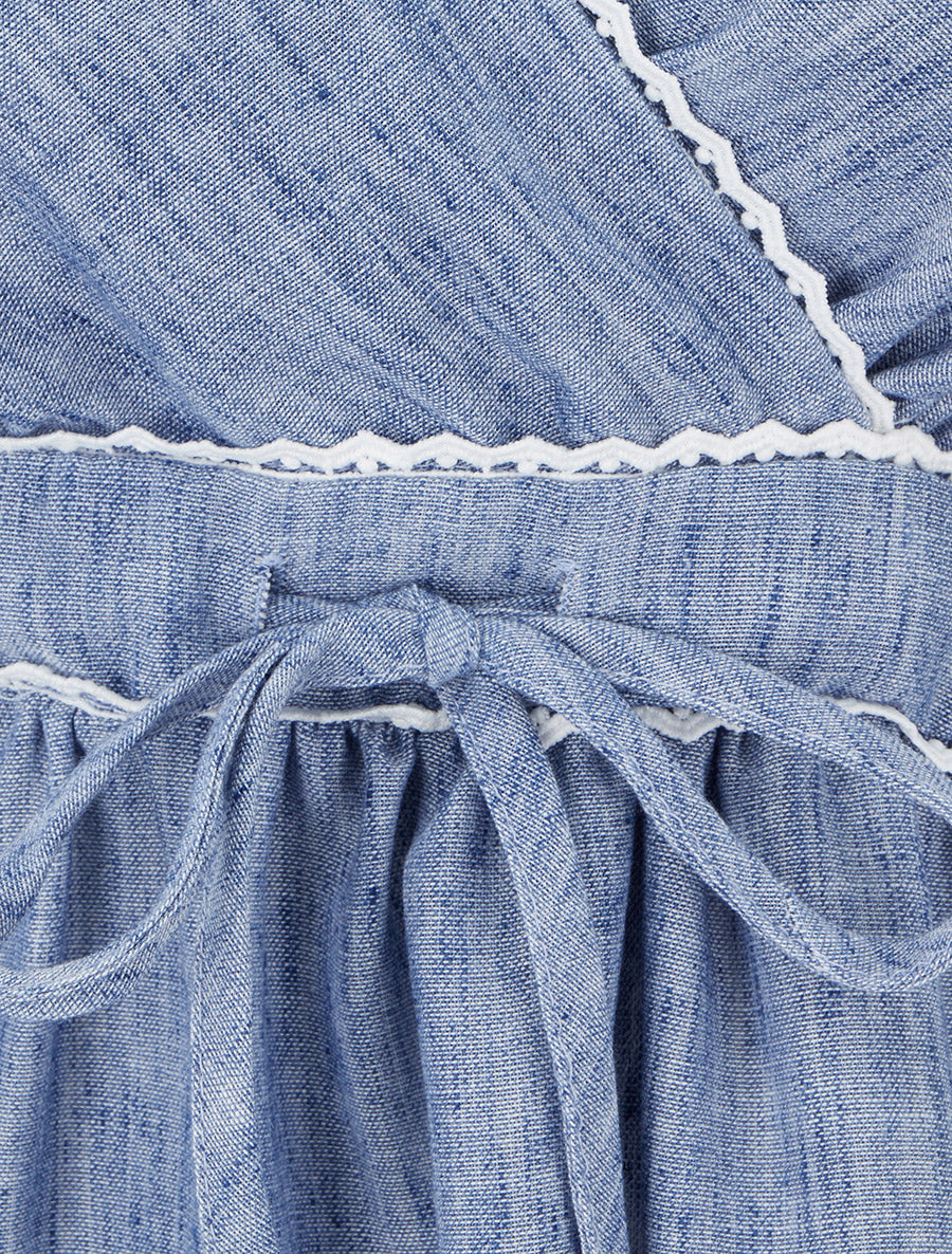 Midirok met overslagkraag - Blauw - Image 3