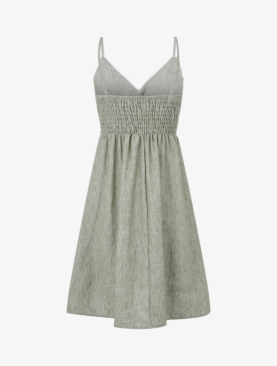 Midirok met overslagkraag - Kaki - Image 2