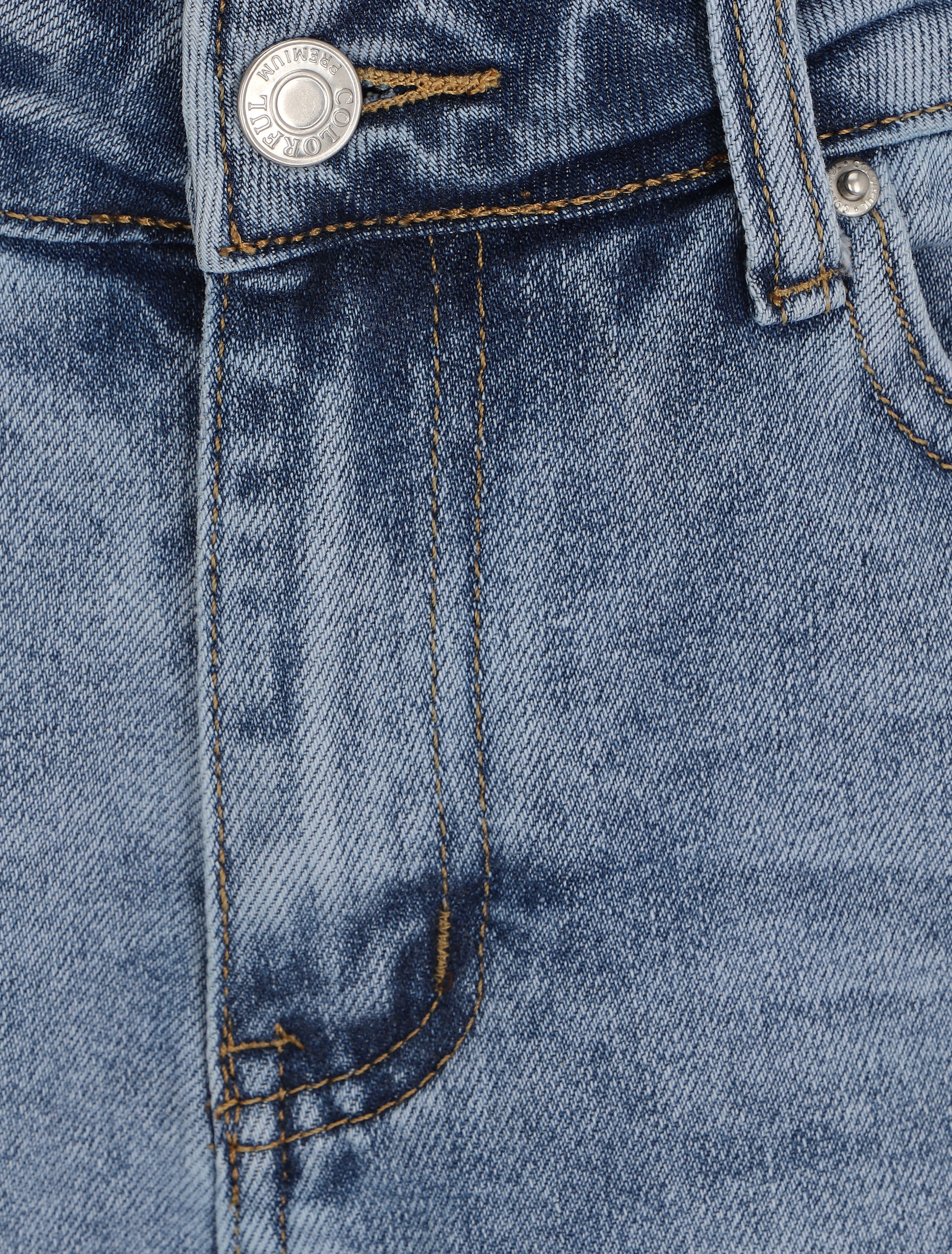 Mini rechte shorts met gescheurde randen - Lichtblauw - Image 4
