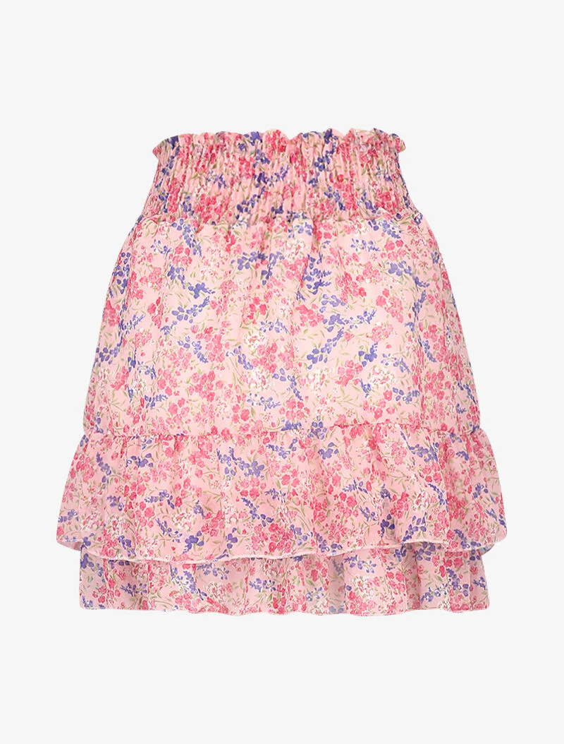 Mini rok met bloemenprint - roze - Image 3
