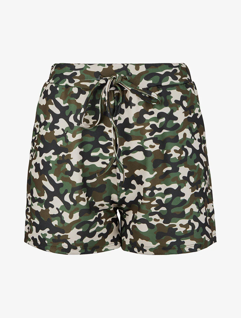 Mini short met prints - Kaki