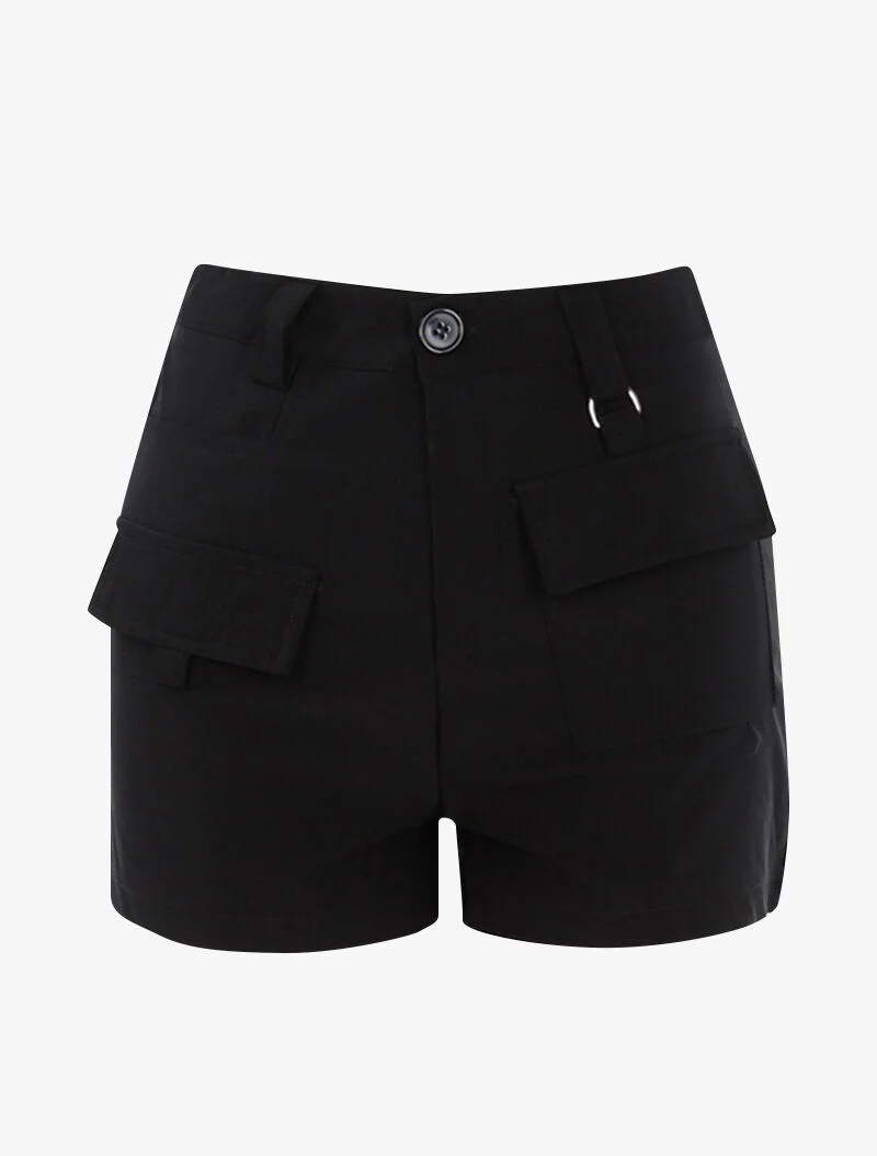 Mini short met gestileerde zakken - zwart