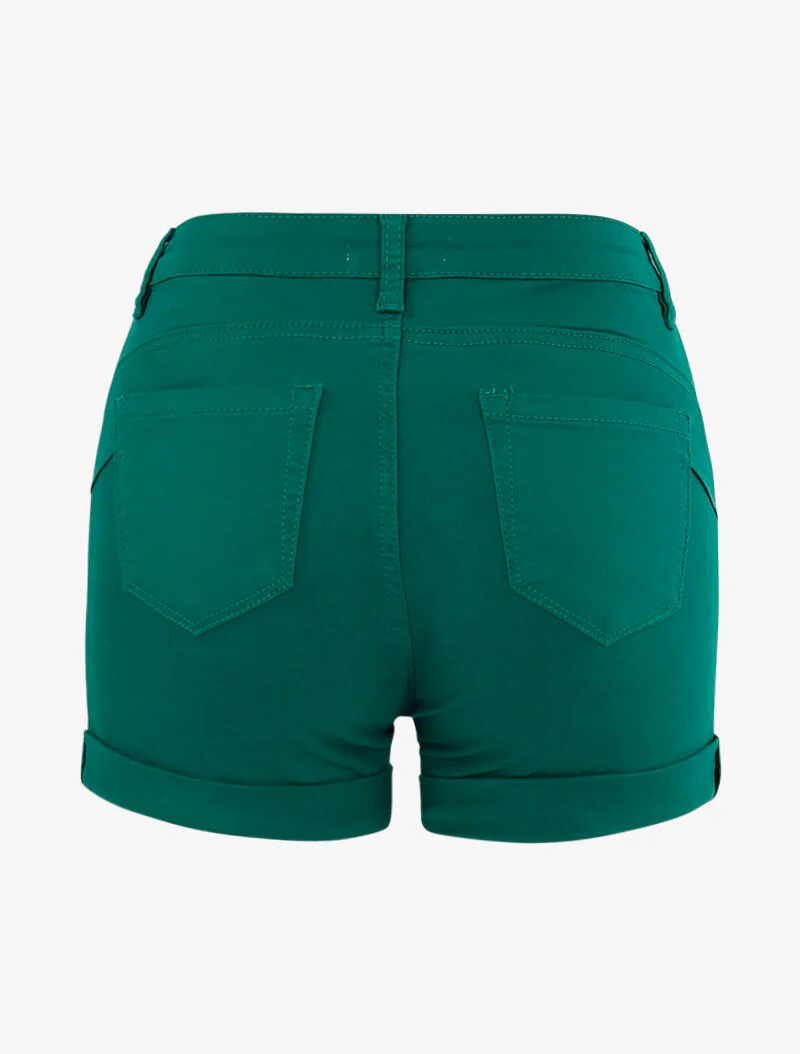 Mini short uni met zomen - groen - Image 2