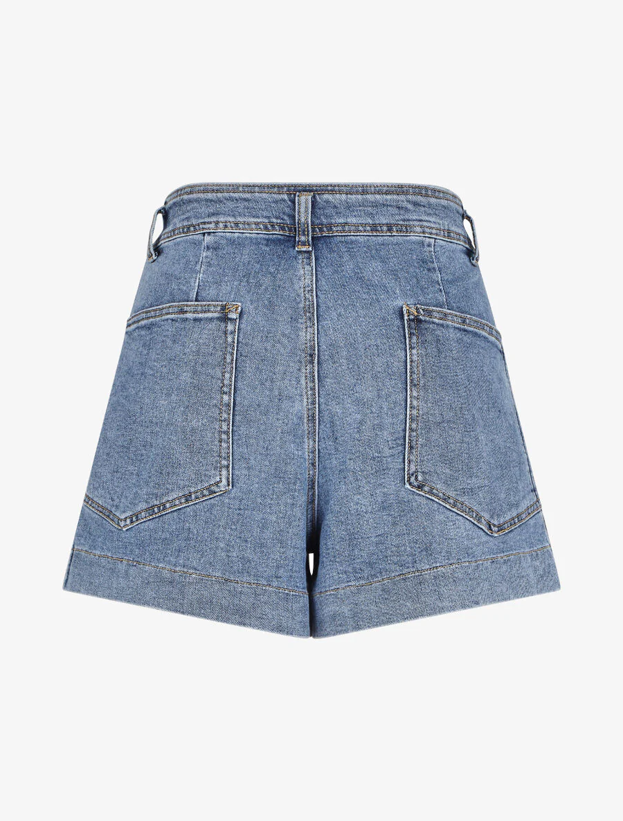 Mini trapgeknipte shorts - Blauw denim - Image 2