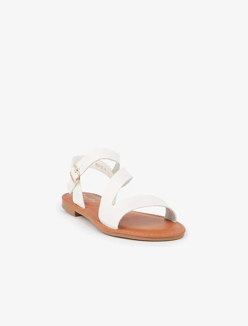 Minimalistische sandalen met schuine band - wit - Image 3