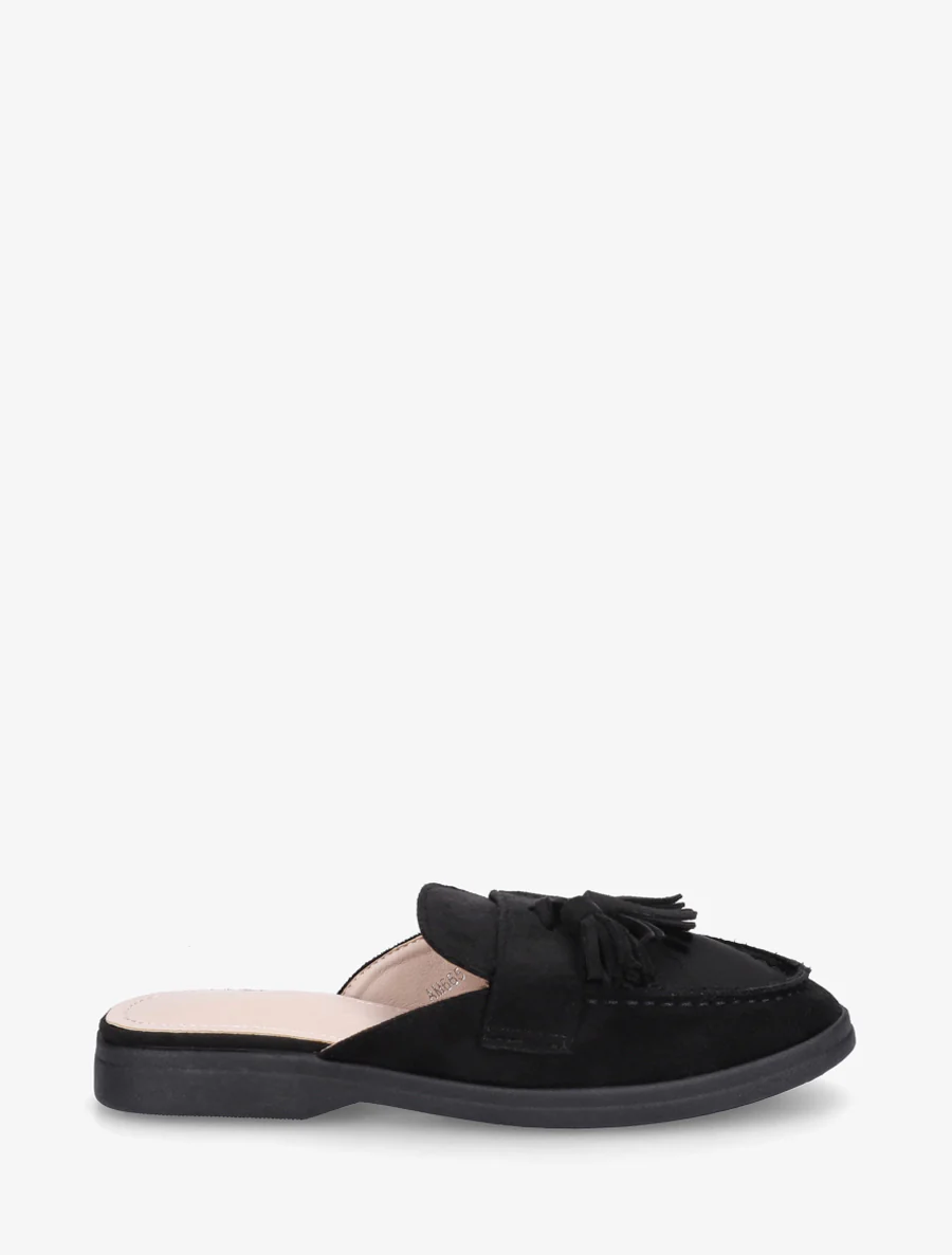 Mocassin muiltjes met kwastjes - Zwart