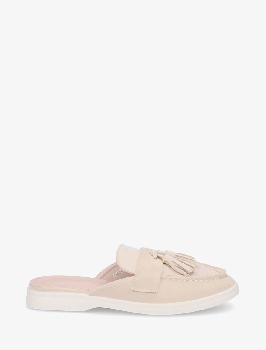 Mocassin muiltjes met kwastjes - Beige