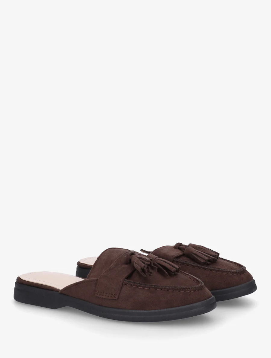 Mocassin muiltjes met kwastjes - Bruin - Image 4