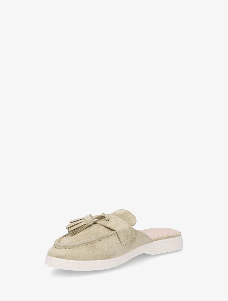 Mocassin muiltjes met kwastjes - Olijfgroen - Image 3