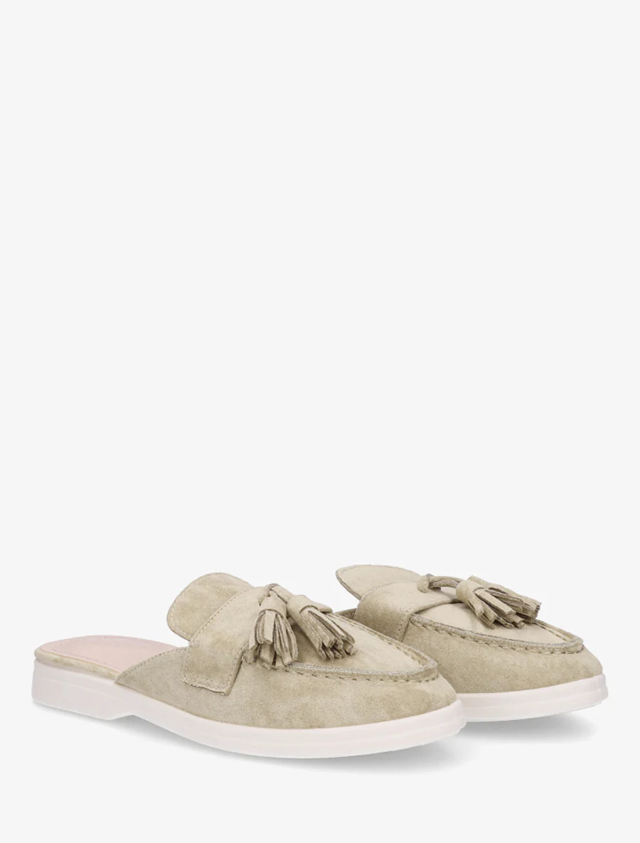 Mocassin muiltjes met kwastjes - Olijfgroen - Image 4