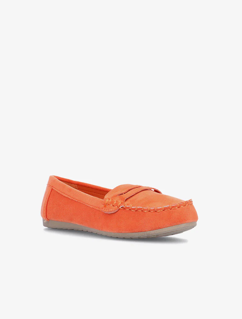 Loafers met geperforeerde tong - oranje - Image 2