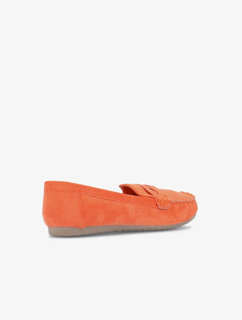 Loafers met geperforeerde tong - oranje - Image 4