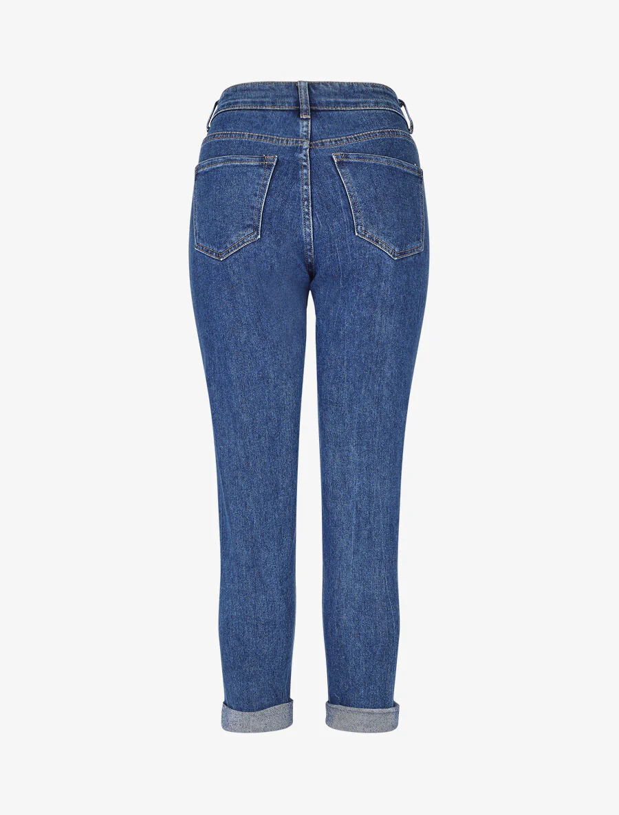 Mom jeans met revers - Blauw - Image 2