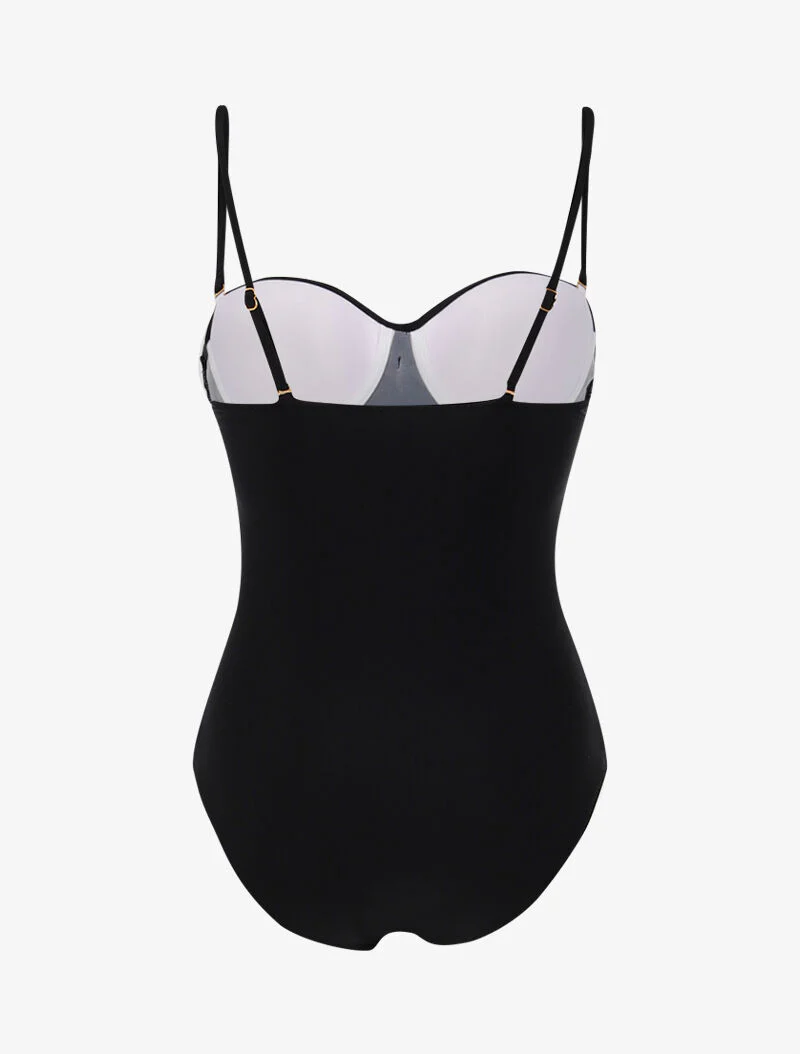 Monokini met voorgevormde bustier - zwart - Image 2