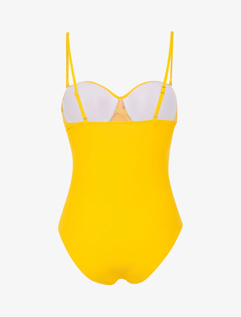 Monokini met voorgevormde bustier - geel - Image 2