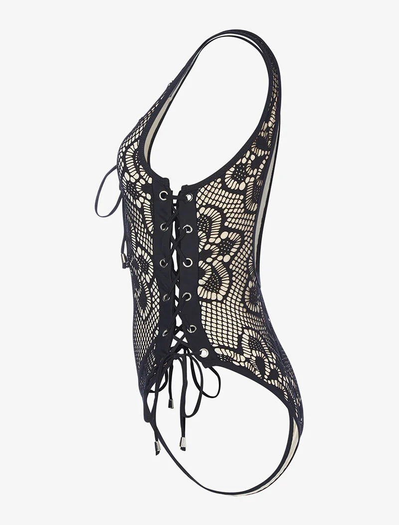 Monokini haakeffect - zwart - Image 3