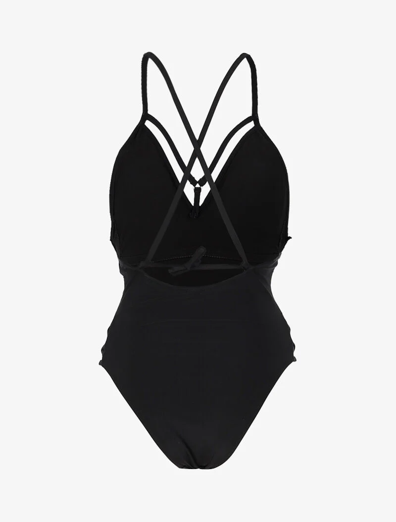 Monokini met gekruiste bandjes - zwart - Image 2