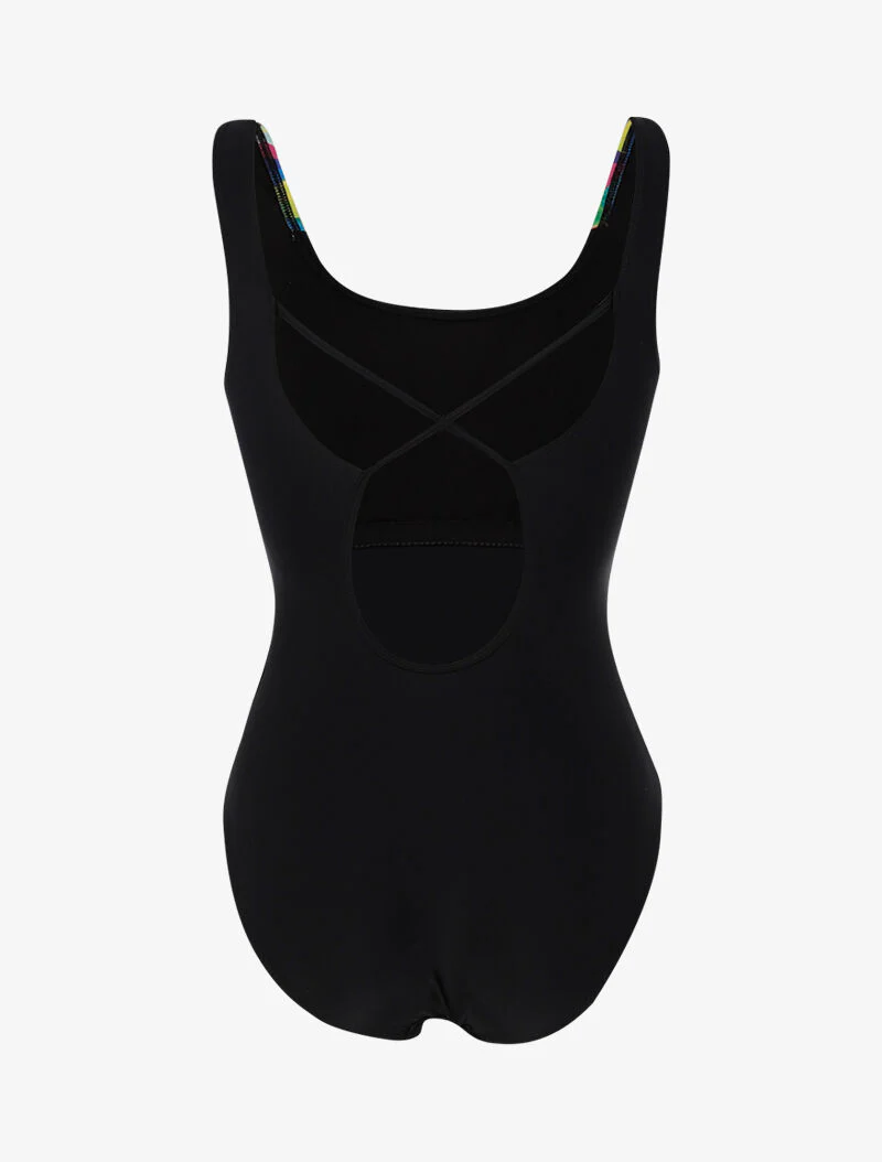 Monokini met gekleurde uitsnijdingen - zwart - Image 2