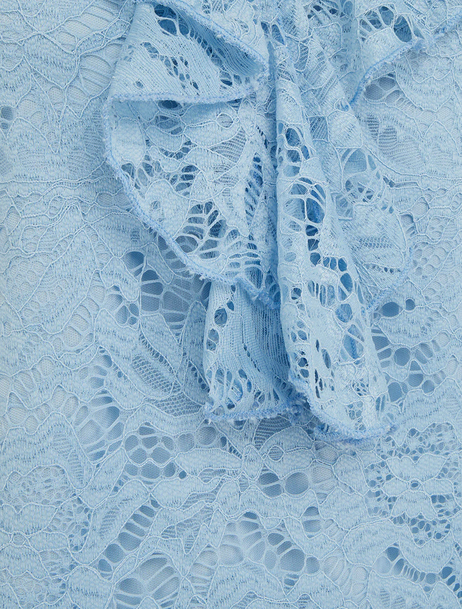 Mouwloos kanten top - Lichtblauw - Image 3