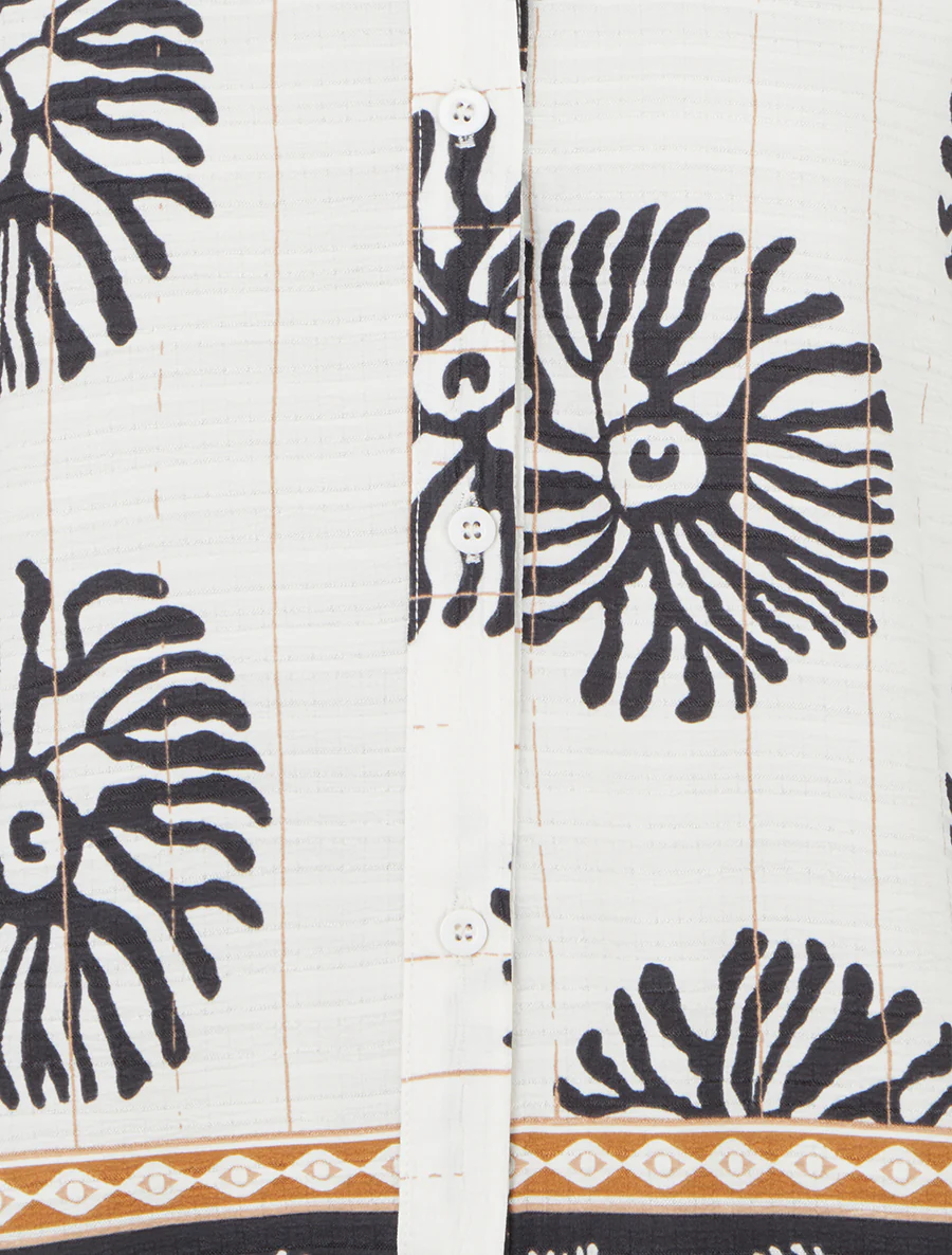 Mouwloos overhemd met anemonenprint - Zwart - Image 3