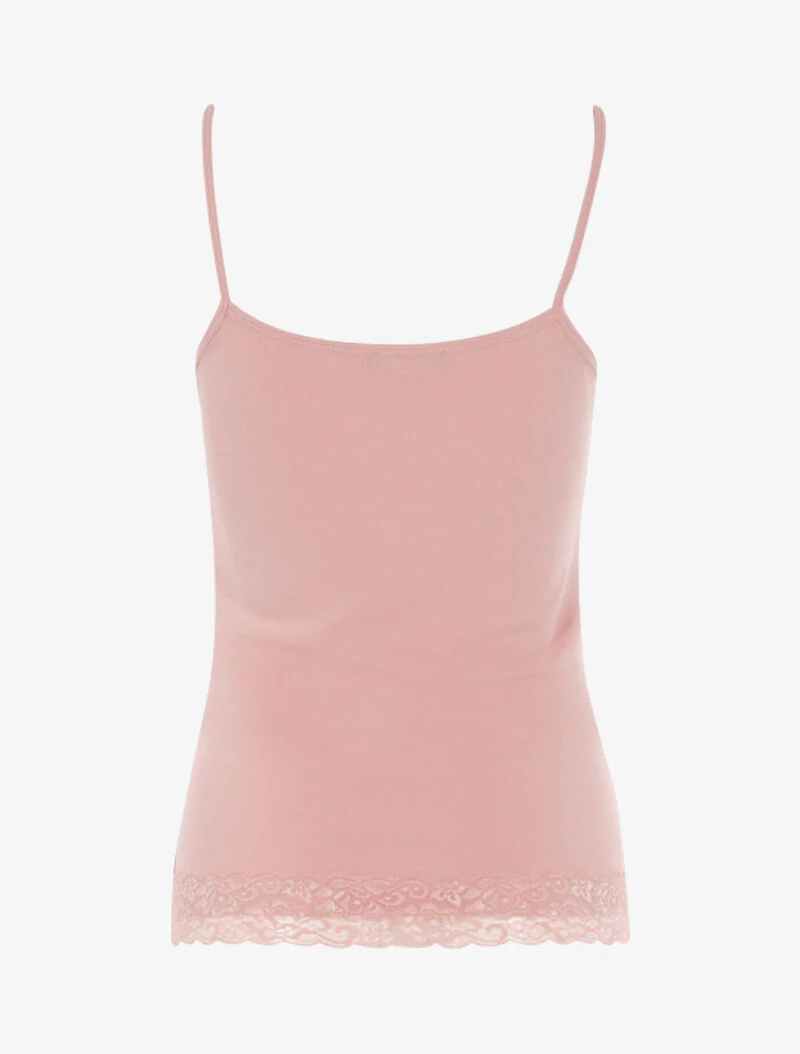 Mouwloos shirt met kanten inzetstuk - roze - Image 2