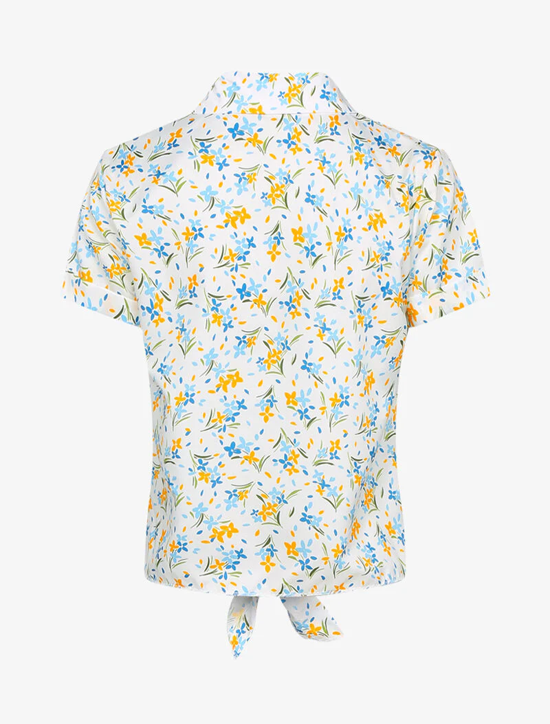 Mouwloos shirt met prints - ecru - Image 2