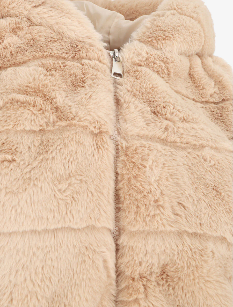 Mouwloos vest van synthetisch bont - beige - Image 3