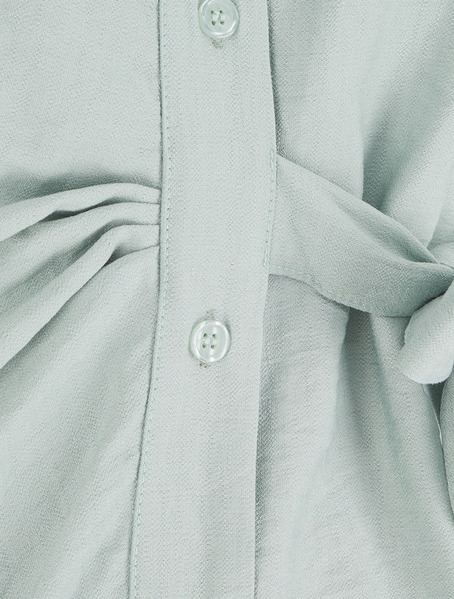 Mouwloze blouse met drapeereffect - Watergroen - Image 3