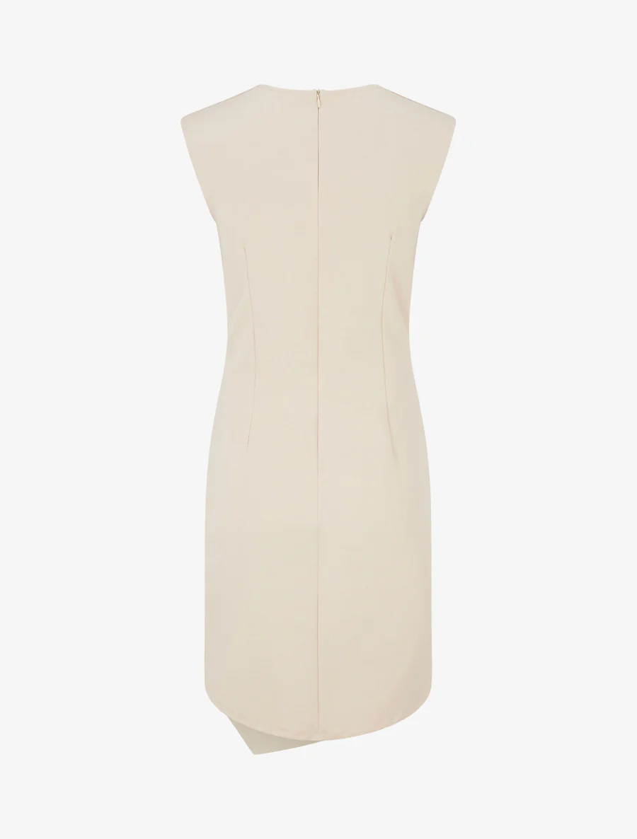 Mouwloze effen overslagjurk - Beige - Image 2