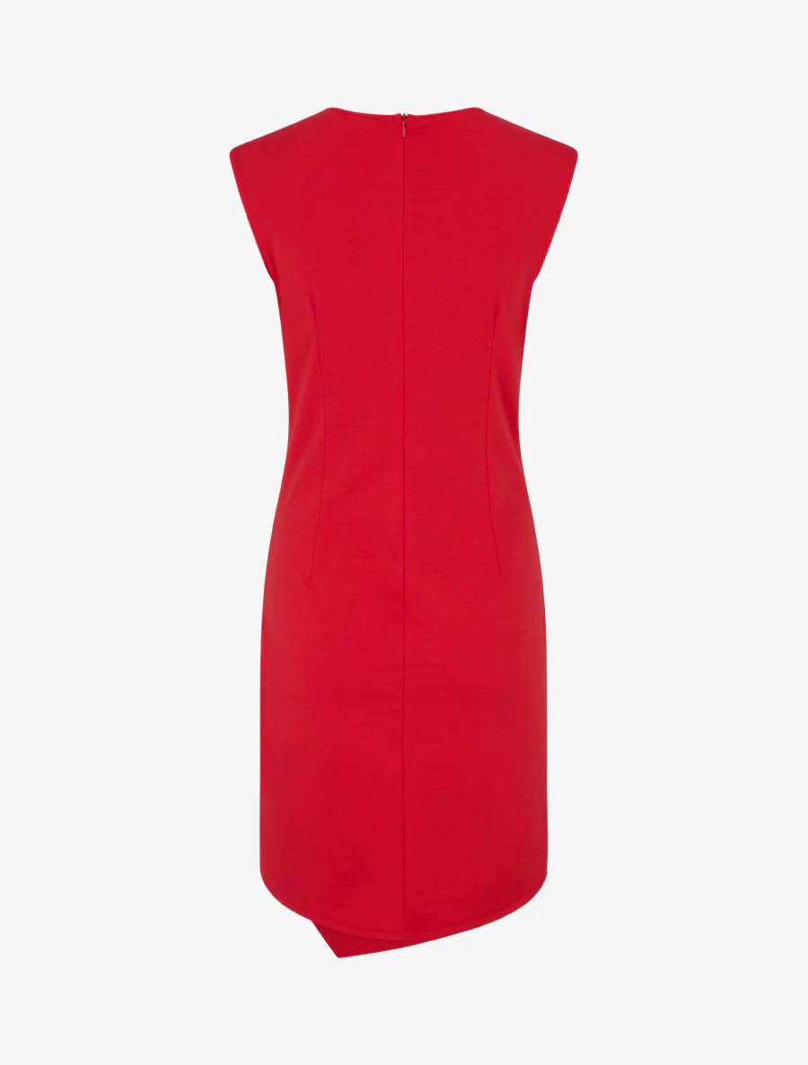Mouwloze effen overslagjurk - Rood - Image 2