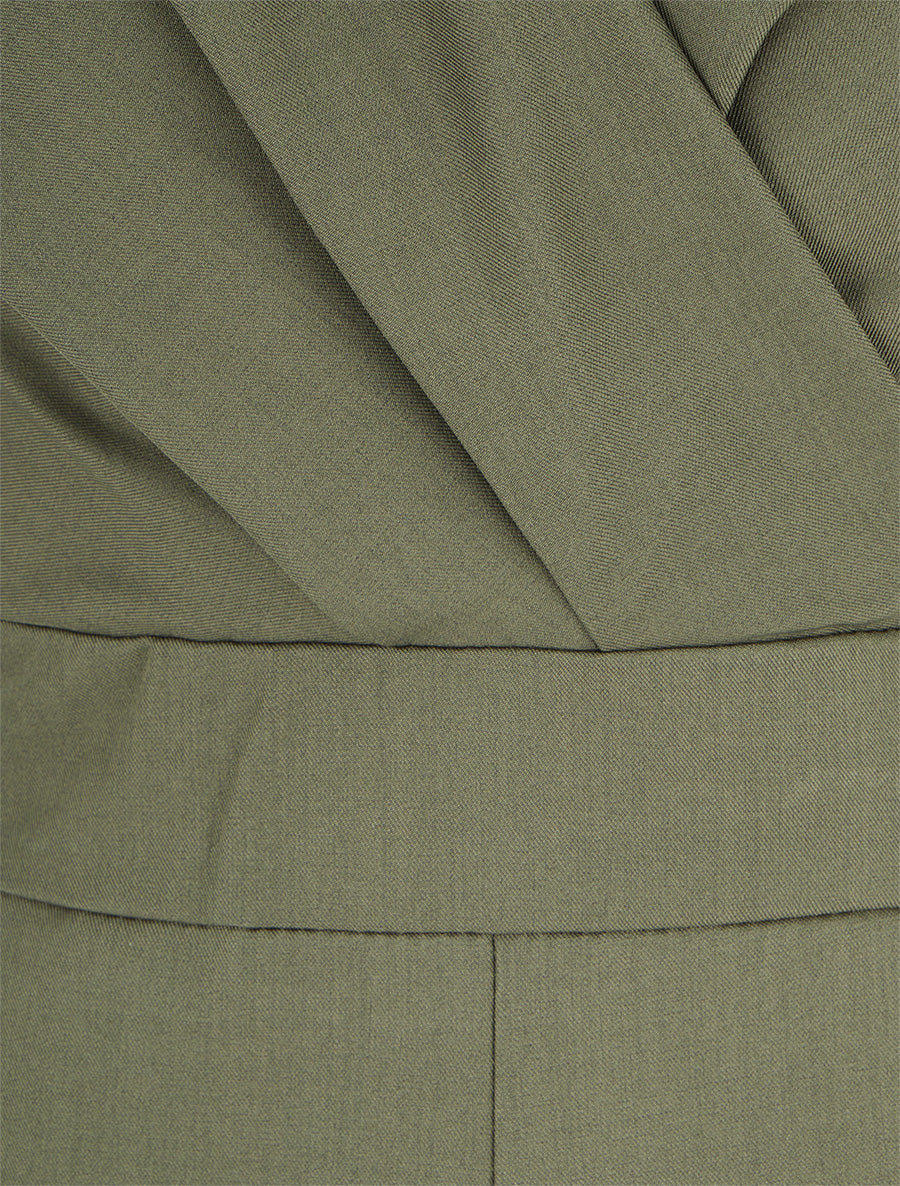 Mouwloze jumpsuit met open rug - Kaki - Image 3
