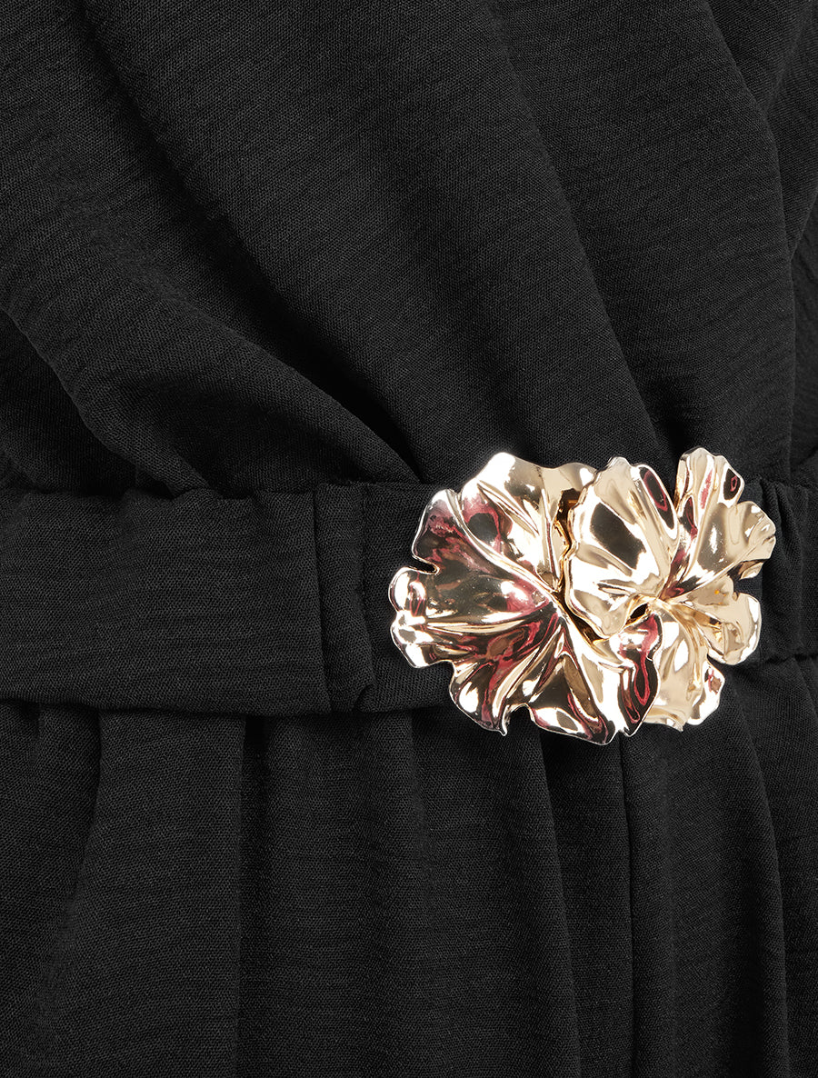 Mouwloze jumpsuit met riem - Zwart - Image 3