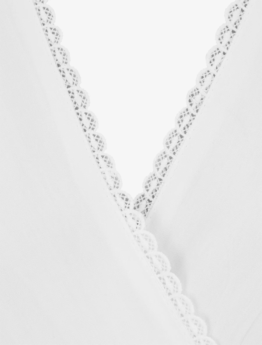 Mouwloze jurk met borduursels - Wit - Image 3